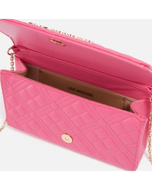 Love Moschino Pink Borsa Smart Daily Quilted Faux Leather Crossbody Bag