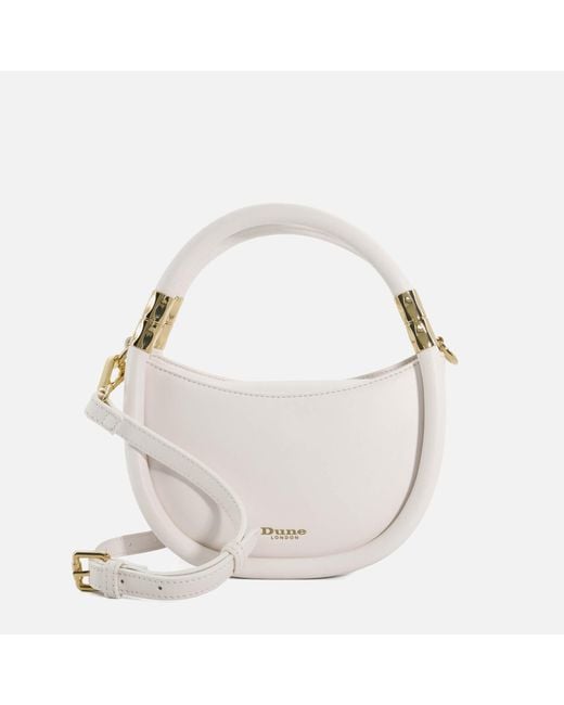 Dune White Daphny Faux Leather Curved Bag