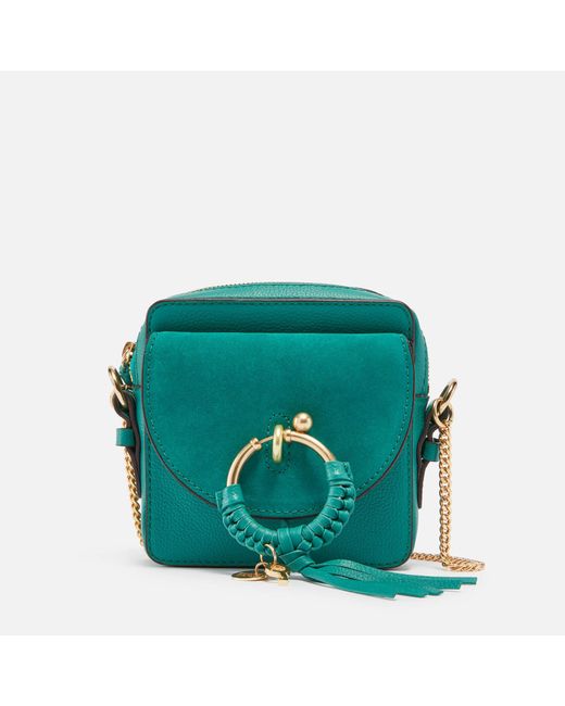 See By Chloé Green Joan Suede And Leather Camera Bag