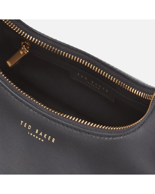 Ted Baker Black Kaelyin Studded Faux Leather Mini Baguette Bag