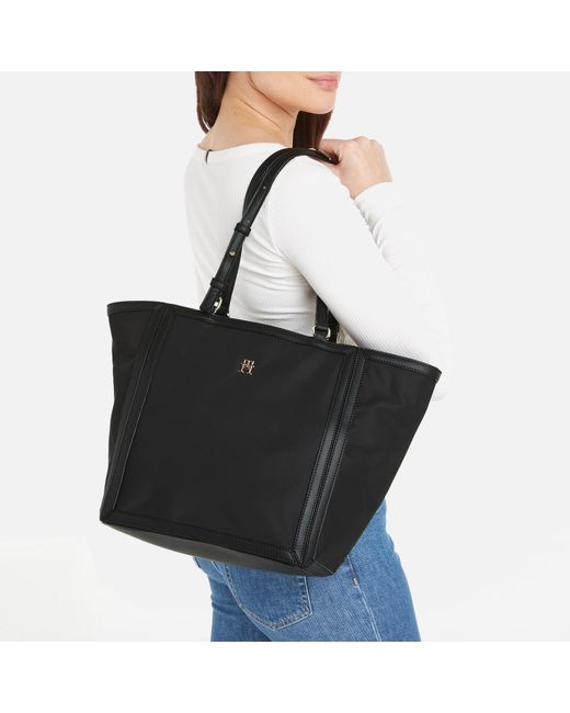 Tommy Hilfiger Black Essential Small Canvas Tote Bag