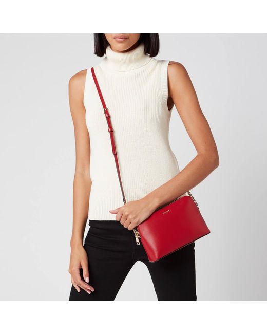 DKNY Leather Bryant Dome Cross Body Bag Sutton in Red Lyst