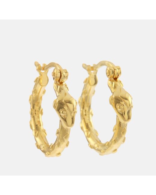Anna + Nina Metallic Anna + Nina Serpent Gold-plated Hoop Earrings