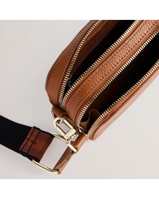 Ted Baker Brown Stunna Webbing Leather Crossbody Bag
