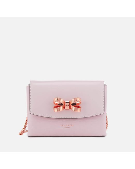 Ted Baker Pink Leorr Looped Bow Mini Cross Body Bag