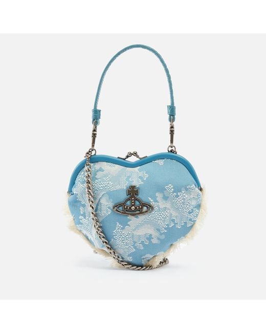 Vivienne Westwood Blue Belle Heart Cotton-jacquard Twill Frame Purse