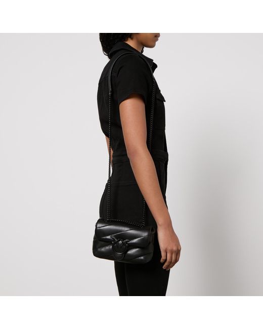 Pinko Black Love Baby Puff Nappa Leather Bag
