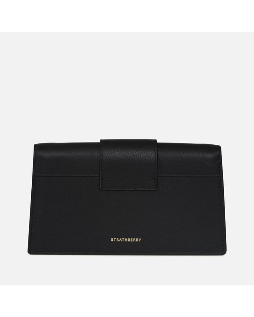 Strathberry Crescent On A Chain Leather Bag in Black | Lyst