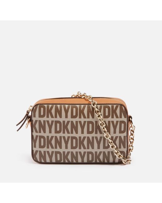 DKNY Brown Seventh Avenue Small Faux Leather Camera Bag