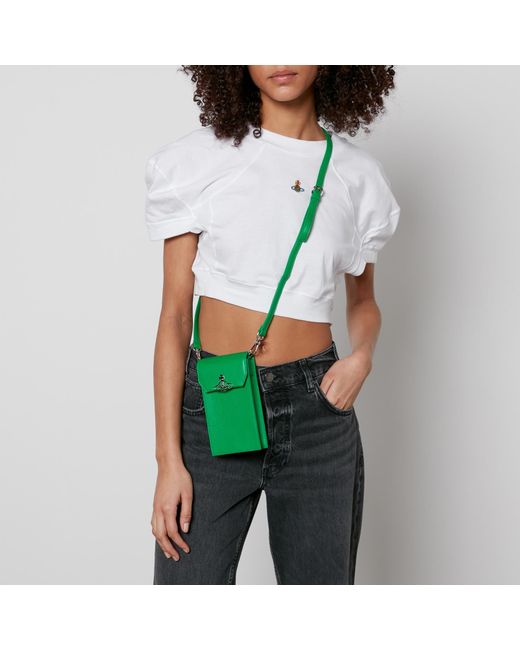 Vivienne Westwood Green Re-vegan Faux Leather Phone Bag