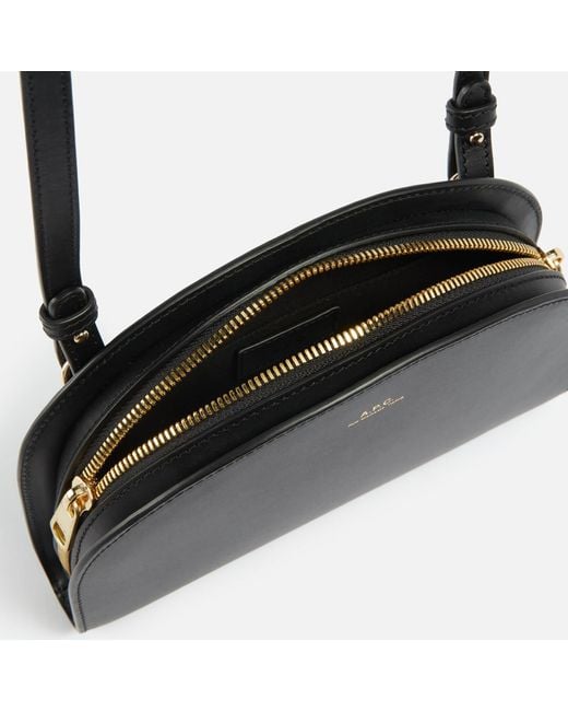 A.P.C. Black Clutch Demi-lune Leather Bag
