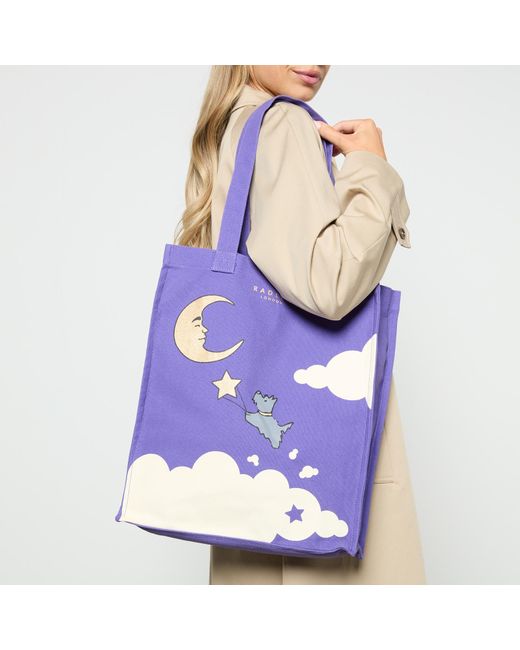 Radley Purple Shoot For The Moon Canvas Medium Tote Bag