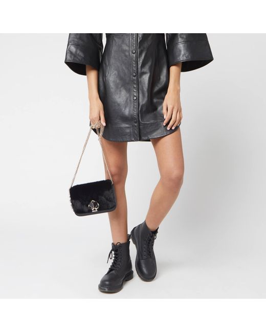Kate Spade Nicola Faux Fur Twistlock Chain Wallet In Black | ModeSens