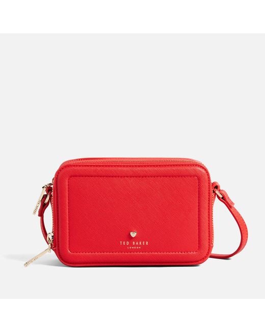 Ted Baker Stinah Heart Faux Leather Crossbody Bag in Red Lyst