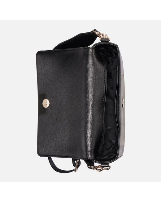 DKNY Black Bryant Park Md Textured Leather Crossbody Bag