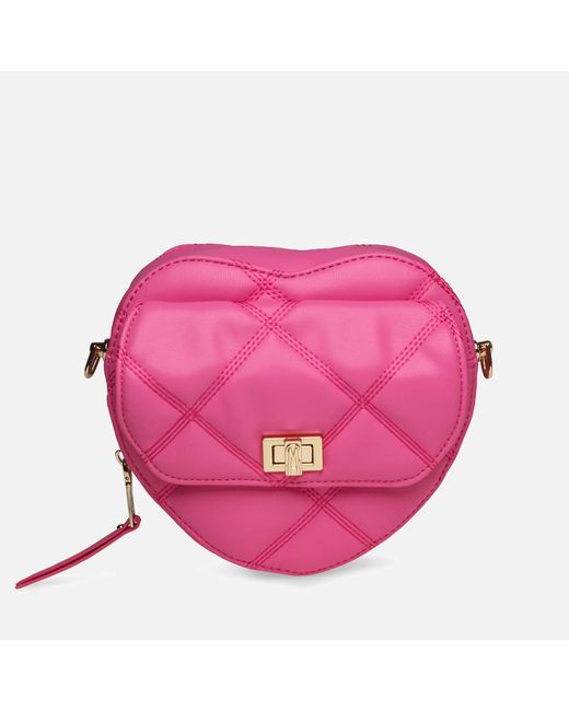 Steve Madden Pink Bheart Quilted Faux Leather Crossbody Bag