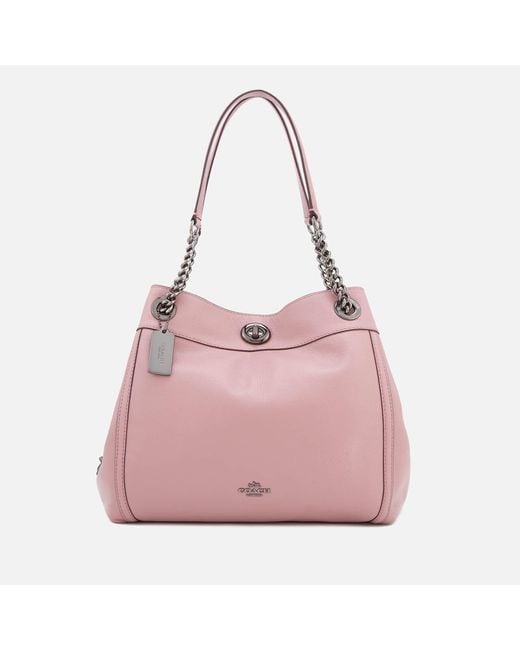 COACH Pink Turnlock Edie Shoulder Bag