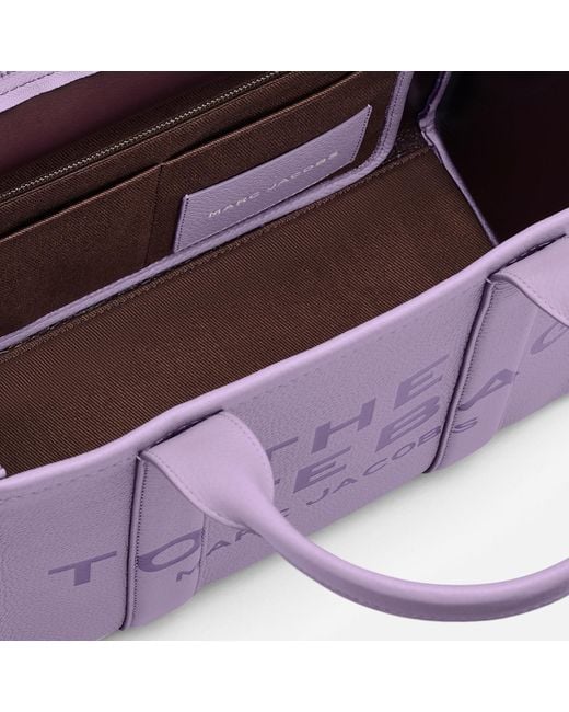 Marc Jacobs Purple The Medium Leather Tote Bag