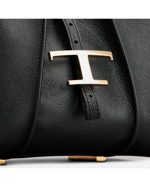 Tod's Black Mini T Timeless Leather Hobo Bag
