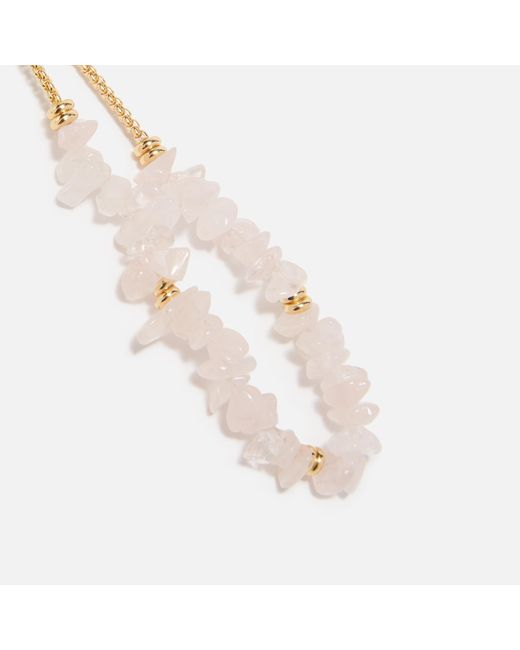 Joma Jewellery White Manifestones Rose Quartz Love Gold-plated Bracelet