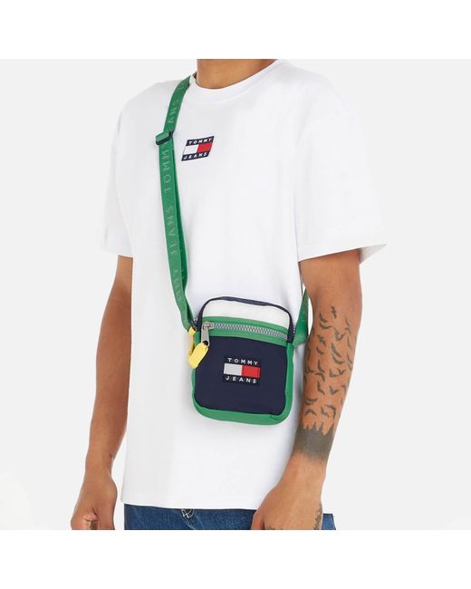 Tommy Hilfiger Heritage Recycled Nylon Messenger Bag in Green for Men |  Lyst UK