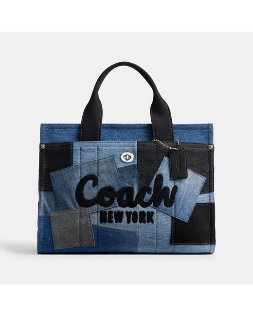 COACH Blue Cargo Denim Tote Bag