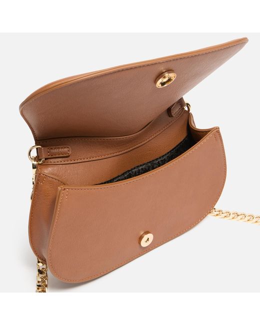 Dune Natural Dacre Small Leather And Canvas Crossbody Bag