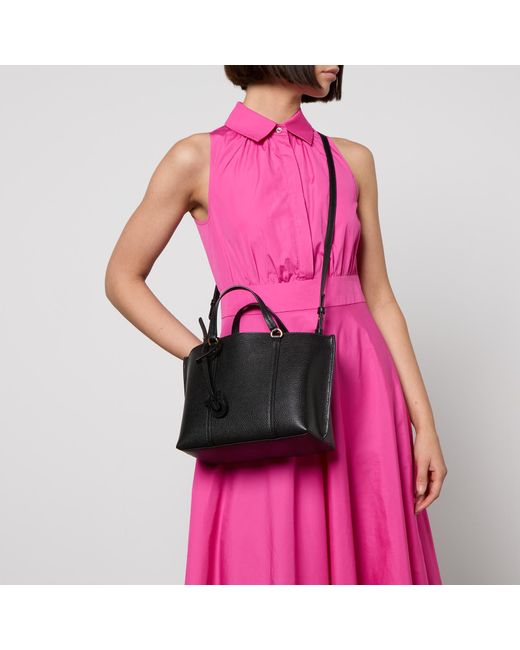 Pinko Black Carrie Classic Bottalato Fontana Shopper Leather Tote Bag