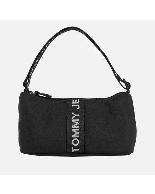 Tommy Hilfiger Black Essential Recycled Canvas Shoulder Bag
