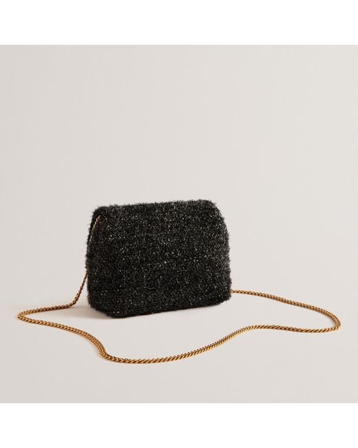 Ted Baker Black Liylah Metallic Lurex Crossbody Bag