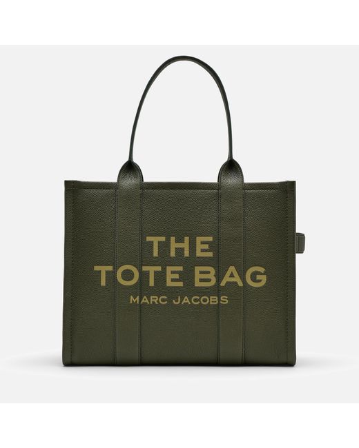 Marc Jacobs Green The Large Full-grained Leather Tote Bag