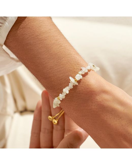 Joma Jewellery Manifestones White Jade Luck & Prosperity Gold-plated Bracelet