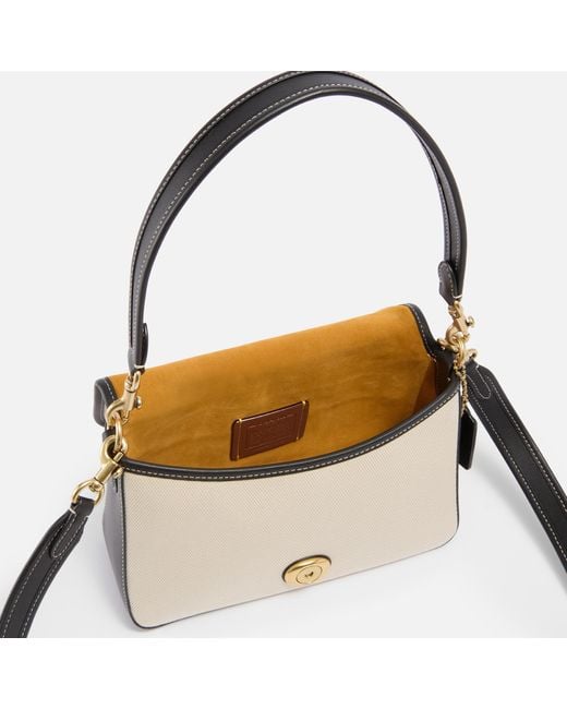 COACH Black Canvas And Leather Soft Tabby Shoulder Bag