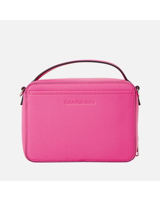 Calvin Klein Pink Faux Textured Leather Bag