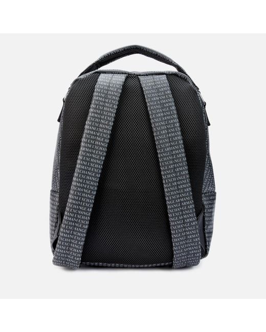 Armani Exchange Black All Over Print Backpack for men