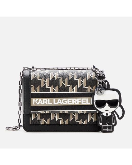 Karl Lagerfeld K/ikonik Mono Cross Body Bag in Black | Lyst UK
