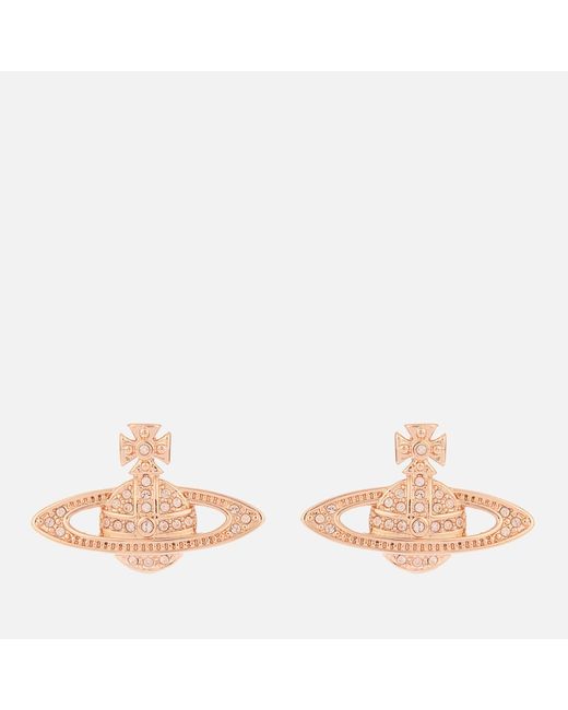 Vivienne Westwood Pink Mini Bas Relief Rose Gold-tone Earrings