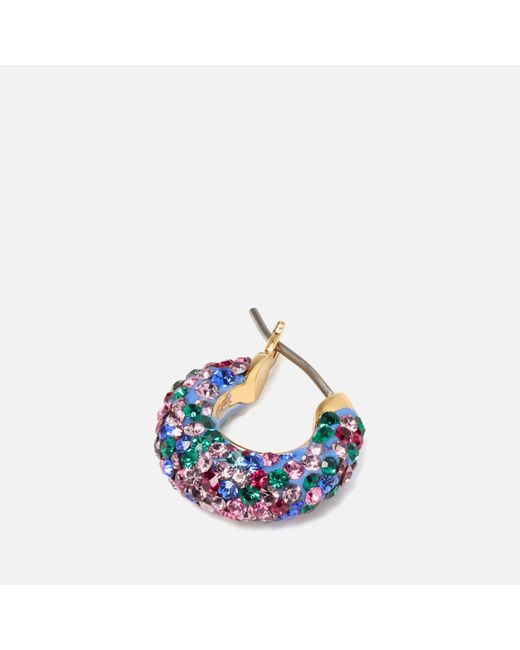 Kate Spade Blue Pop Of Joy Gold-tone Huggies