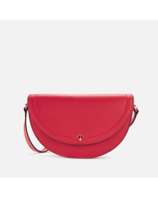 Kate Spade Leather Andi Half Moon Cross Body Bag in Red - Lyst