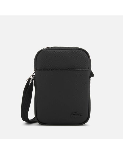 Lacoste Black Slim Vertical Camera Bag for men