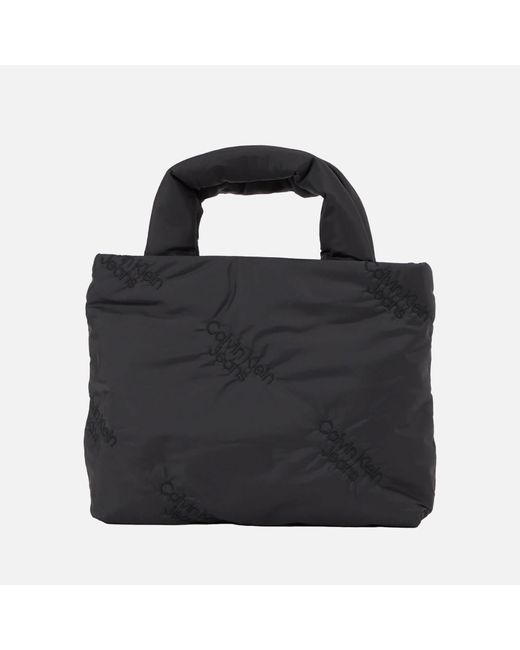 Calvin Klein Black Micro East West Shell Tote Bag