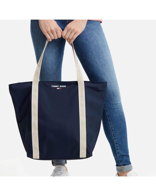 Tommy Hilfiger Essential Canvas Tote Bag in Blue | Lyst UK
