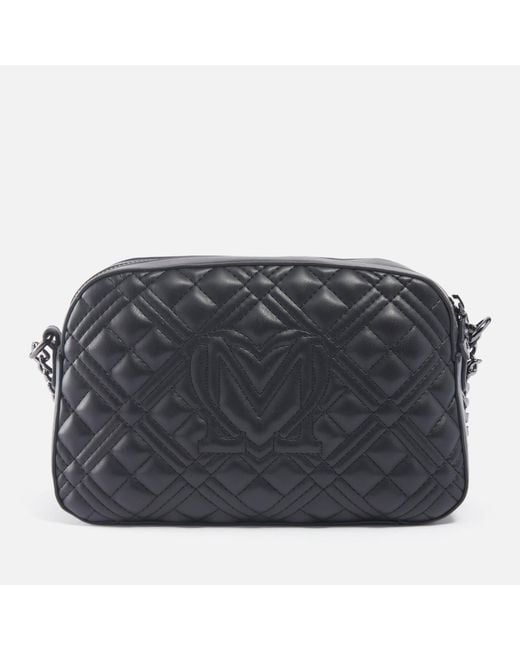Love Moschino Black Borsa Quilted Faux Leather Cross Body Bag
