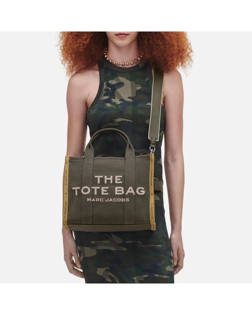 Marc Jacobs Green The Medium Denim-jacquard Tote Bag
