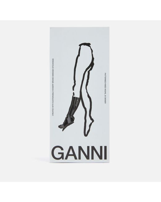 Ganni Black Butterfly Logo-jacquard Socks