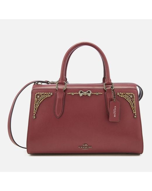Coach selena gomez leather crystal embellished bond bag satchel sale