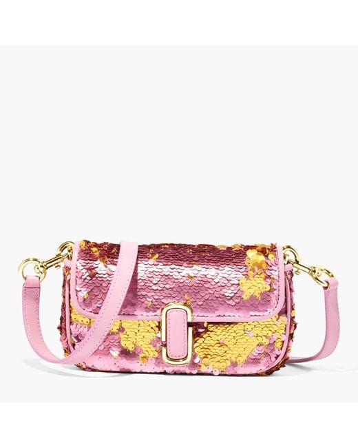 Marc Jacobs Pink The Sequin J Leather Shoulder Bag