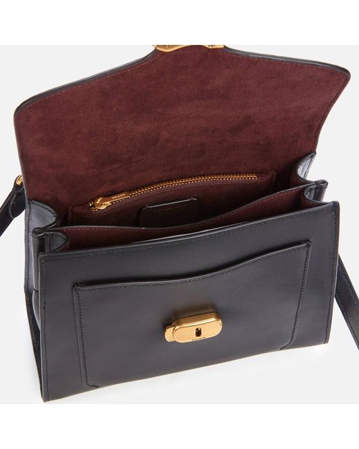 COACH Mixed Leather Tabby Top Handle 20 Bag in Black Lyst