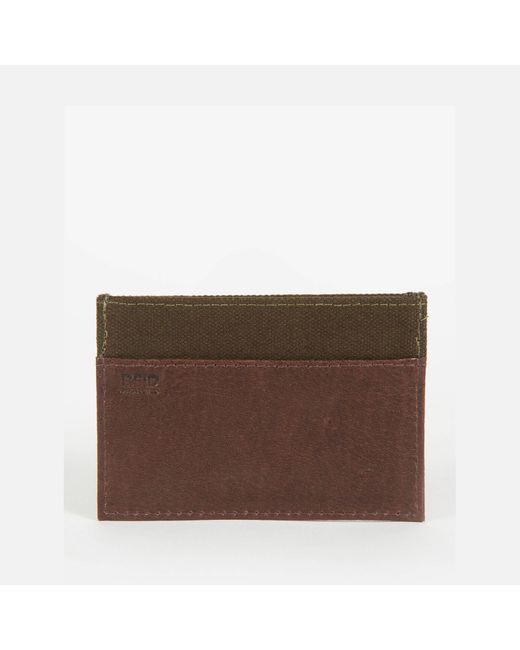 Barbour Brown Barbour Padbury Leather And Canvas Card Holder for men