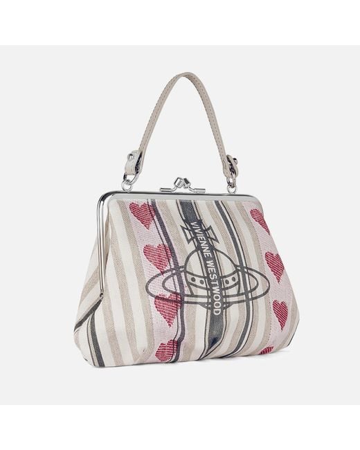 Vivienne Westwood Pink Granny Linen-blend Frame Purse